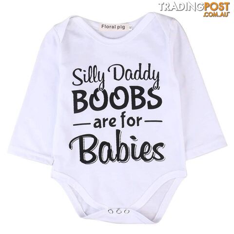 SILLY DADDY BOOBS ARE FOR BABIES Romper