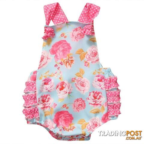 Pink Flower Romper