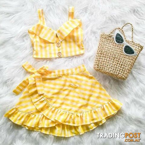 Plaid Off The Shoulder Set