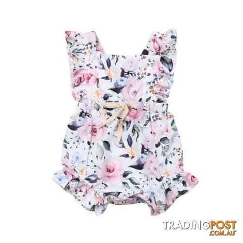 Pink Floral Romper