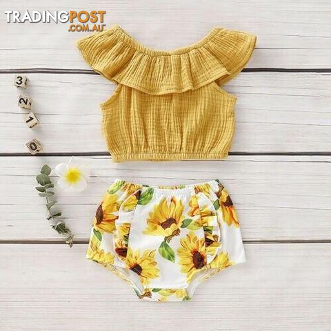 SunFlower Off The Shoulder Set