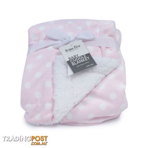 Pink Polka Dots Reversible Cuddle Blanket