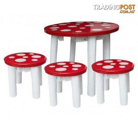 Outdoor Mushroom table and 3 stools