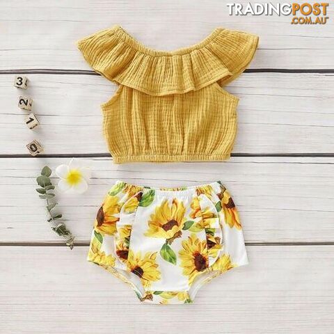 SunFlower Off The Shoulder Set