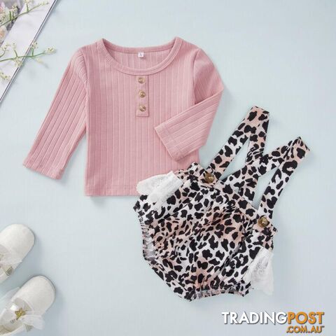Pink Leopard Romper Set