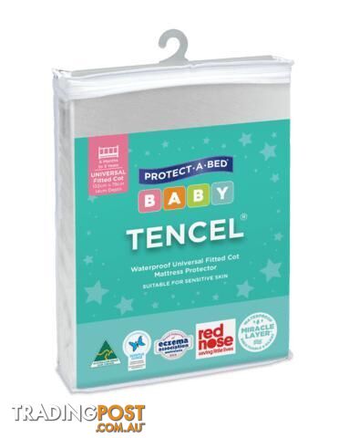 Tencel Cot Mattress Protector, Universal Fitted (Large) 132x78x14cm