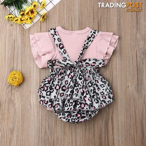 Ruffle Leopard Romper Set