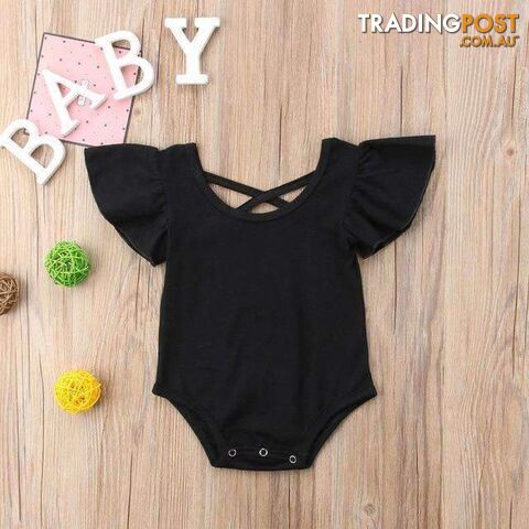 Strapback Ruffle Sleeve Romper