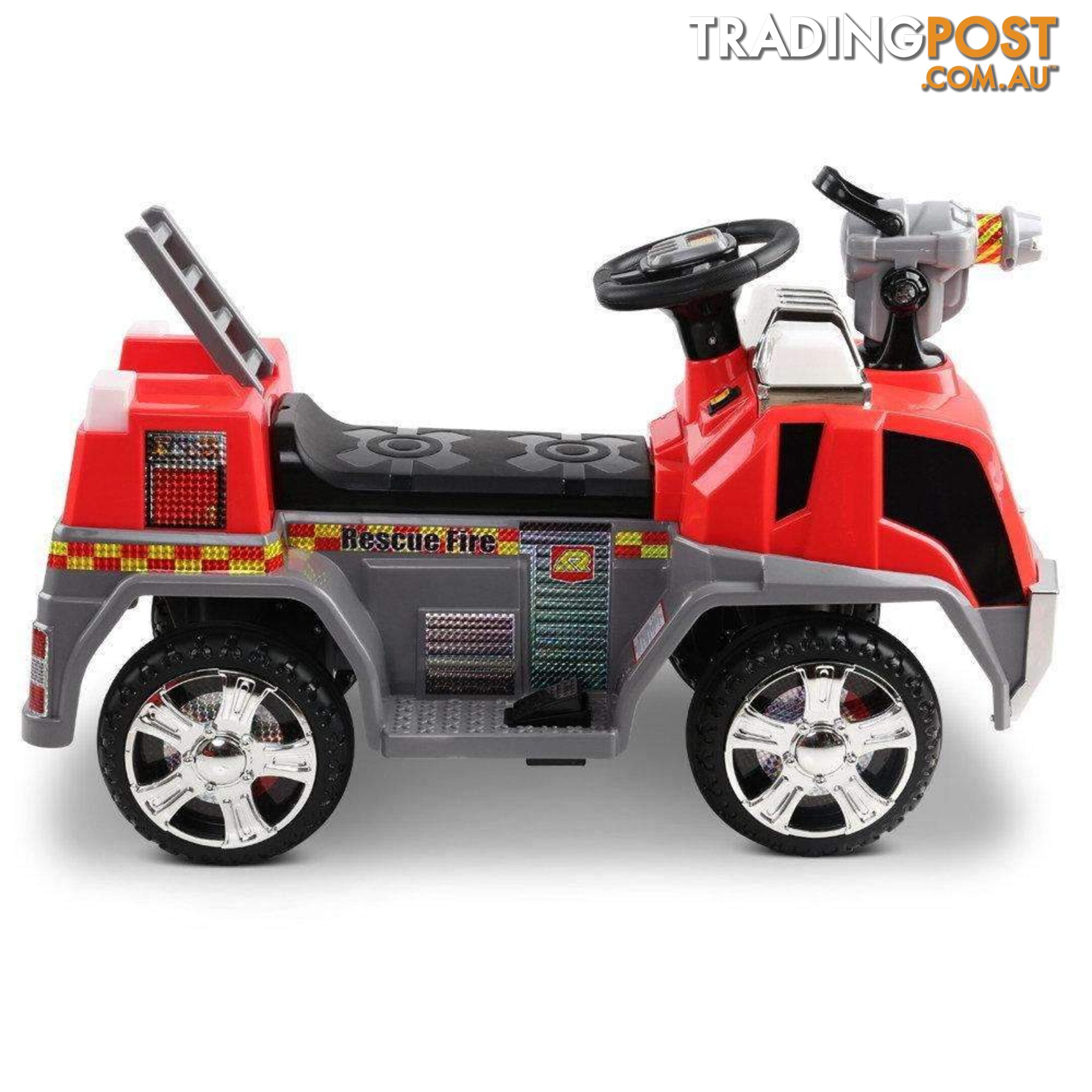 Rigo Kids Ride On Fire Truck Car - Red & Grey