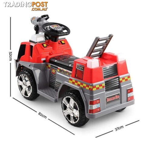 Rigo Kids Ride On Fire Truck Car - Red & Grey