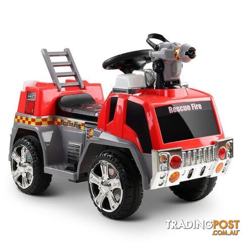 Rigo Kids Ride On Fire Truck Car - Red & Grey