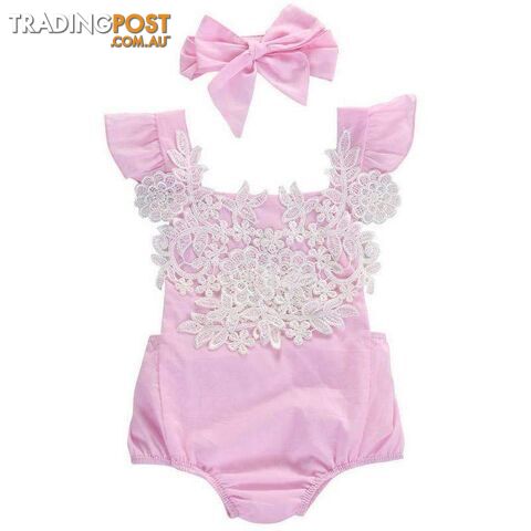 Pink Lace Romper