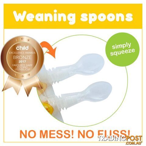 Screw on baby food weaning spoons for sinchies