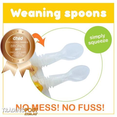 Screw on baby food weaning spoons for sinchies