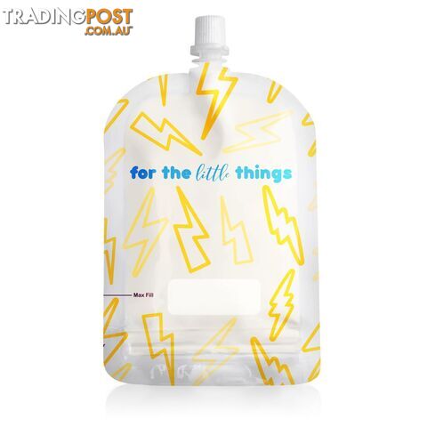 Sinchies lightning bolt 150ml top spout reusable food pouches packs of 5, 10 or 20