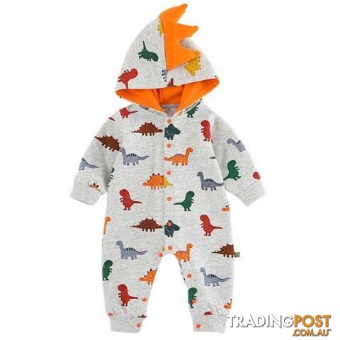 Orange Dino Romper