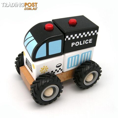 Wooden Block Police Car