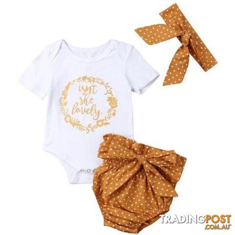 Spotted Mustard Set & Headband