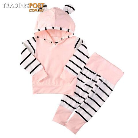 Pink Stripe Bear Set