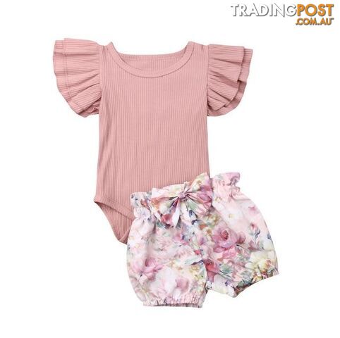 Ruffle Sleeve Floral Romper Set