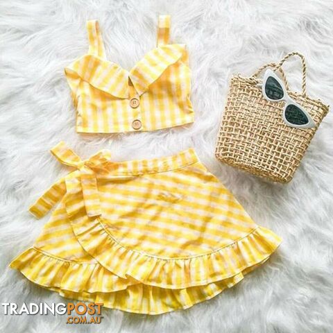 Plaid Off The Shoulder Set