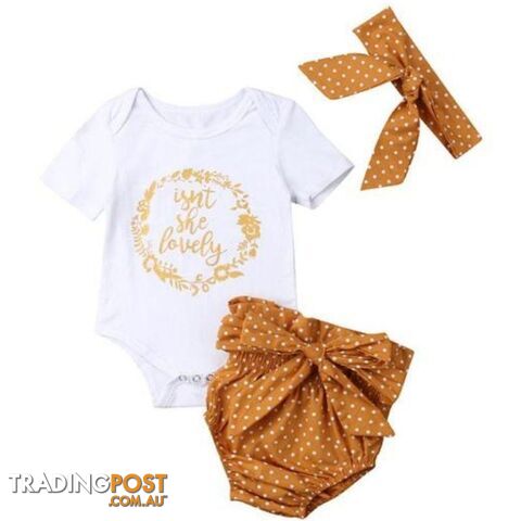 Spotted Mustard Set & Headband