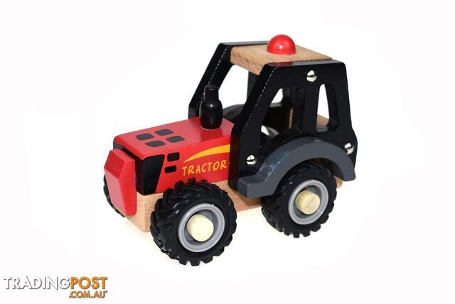 WOODEN RED TRACTOR