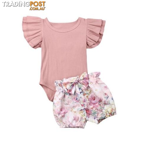 Ruffle Sleeve Floral Romper Set