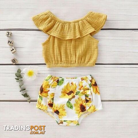 SunFlower Off The Shoulder Set