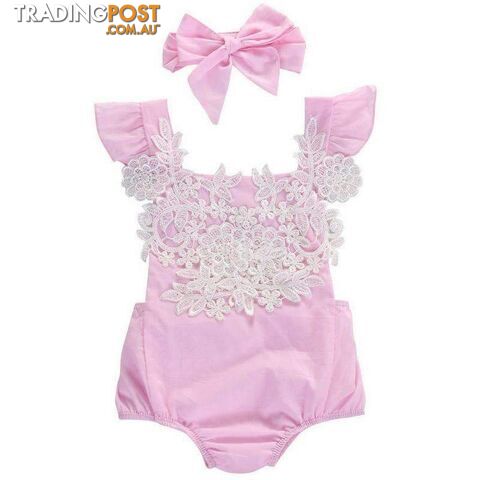 Pink Lace Romper