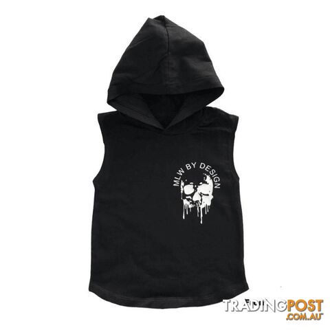 Melting Skull Sleeveless Hoodie | Black or White