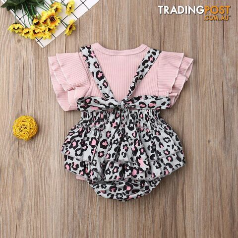 Ruffle Leopard Romper Set
