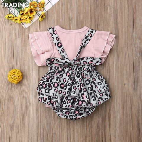 Ruffle Leopard Romper Set