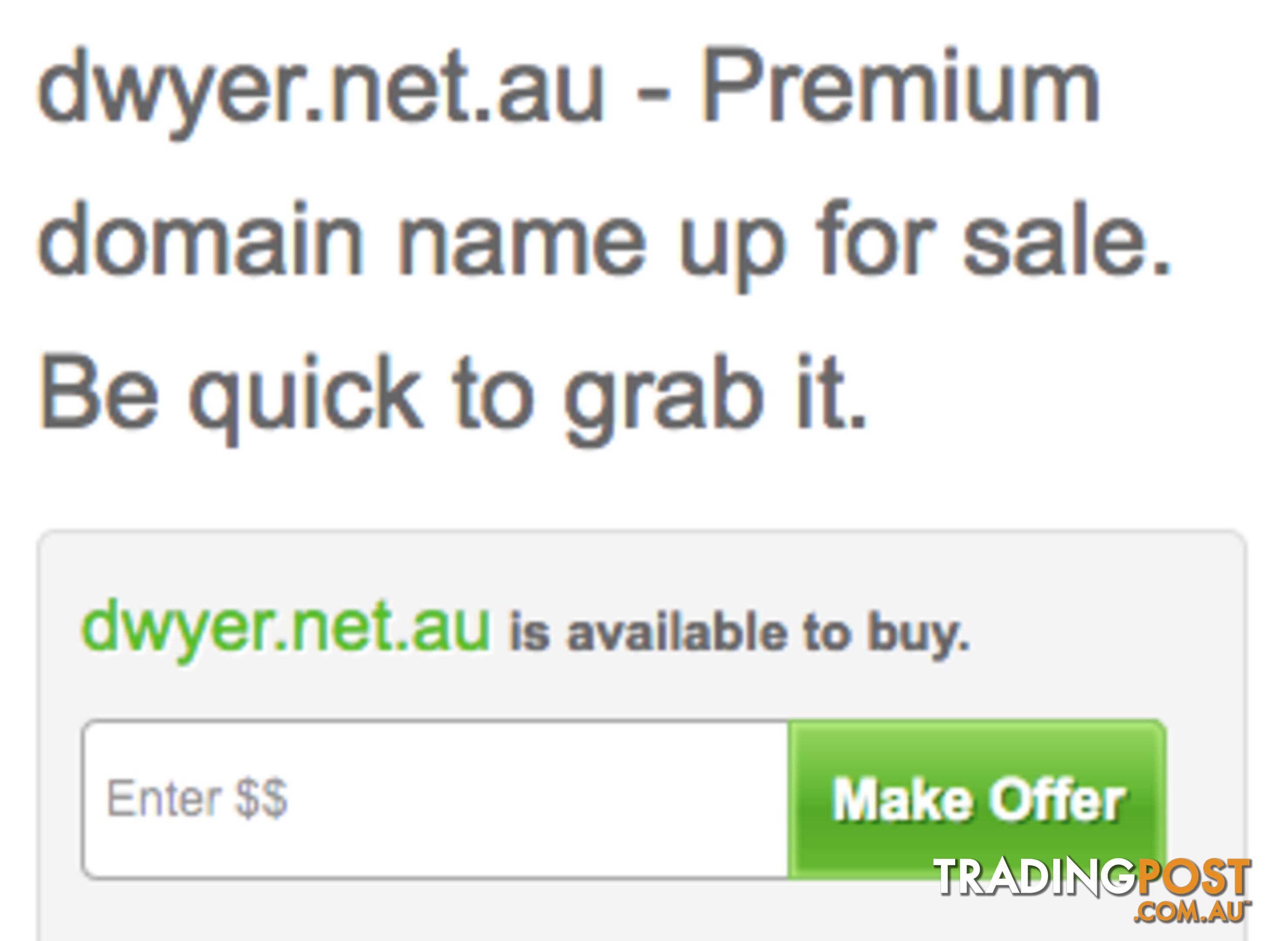 Dwyer.net.au - Premium domain name up for sale.