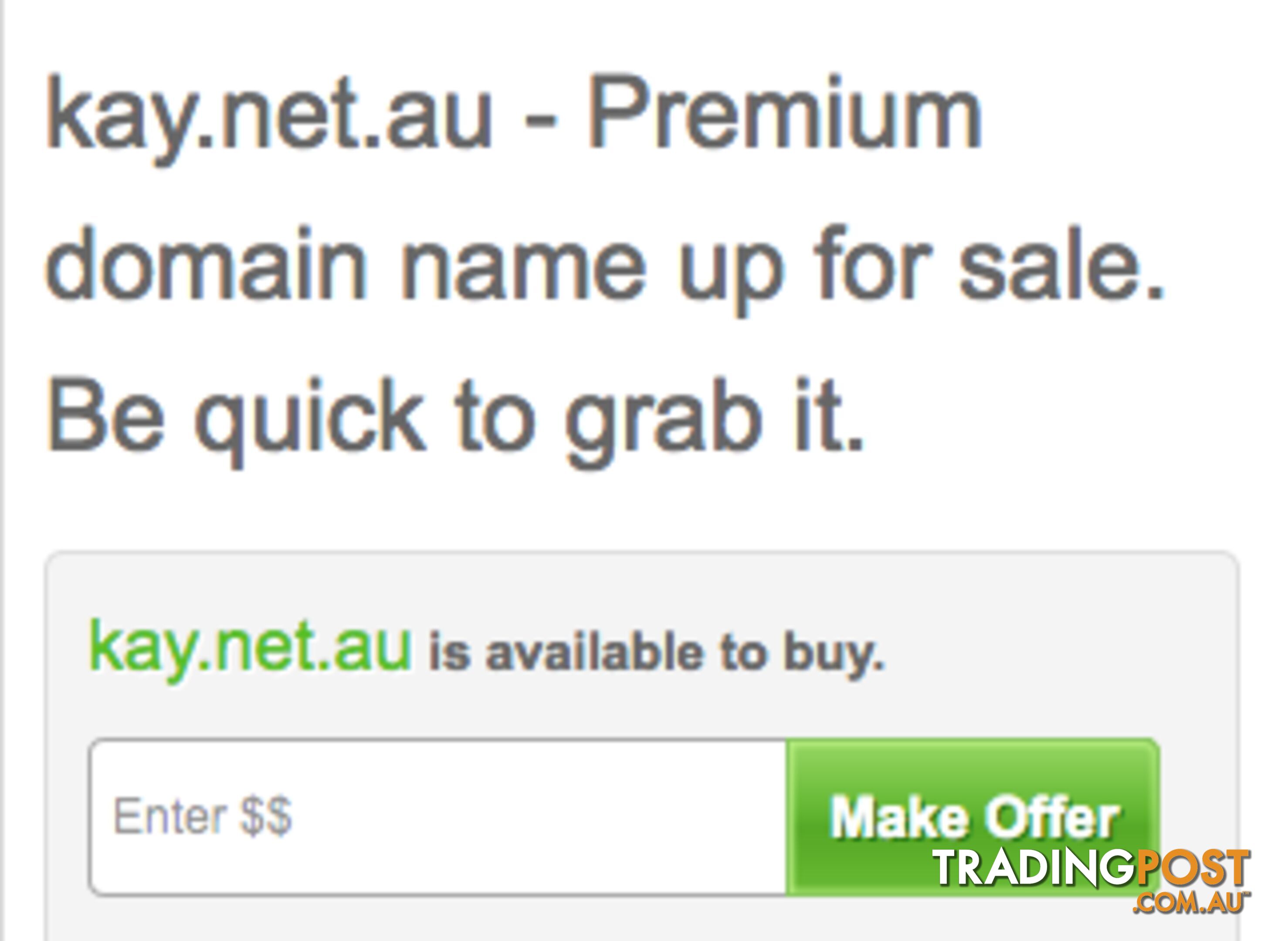 Kay.net.au - Premium domain name up for sale.