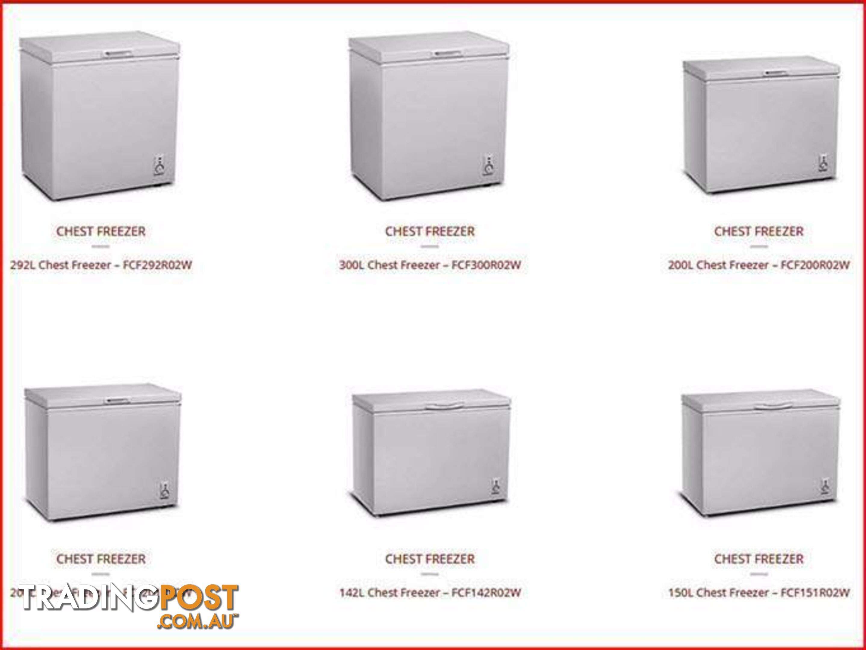 Freezer Chest New 200Ltr. 8 YEAR WARRANTY. ALL SIZES AVAILABLE.