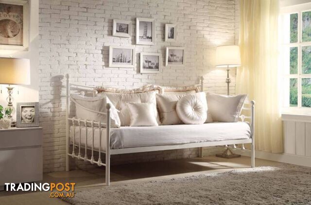 NEW DAY BED Single Day Bed.Wrought Iron White $399. RENT $4.70 PW