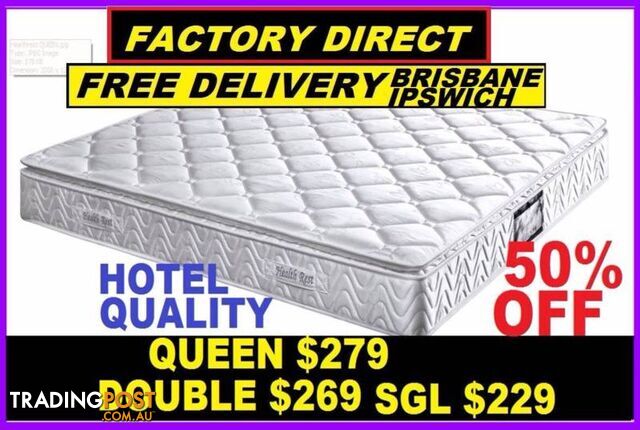 NEW QUEEN MATTRESS, Double, Single Pillow Top. RENT FROM $4.15 PW