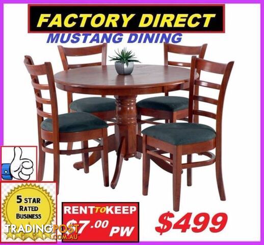 NEW Dining Suite 5 Piece Round Table High Back Chairs $499.