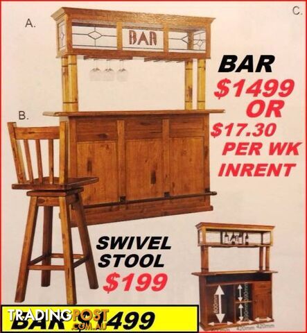 NEW DRINKS BAR LEAD LIGHT FOR HOME $1499. RENTAL $17.30PW