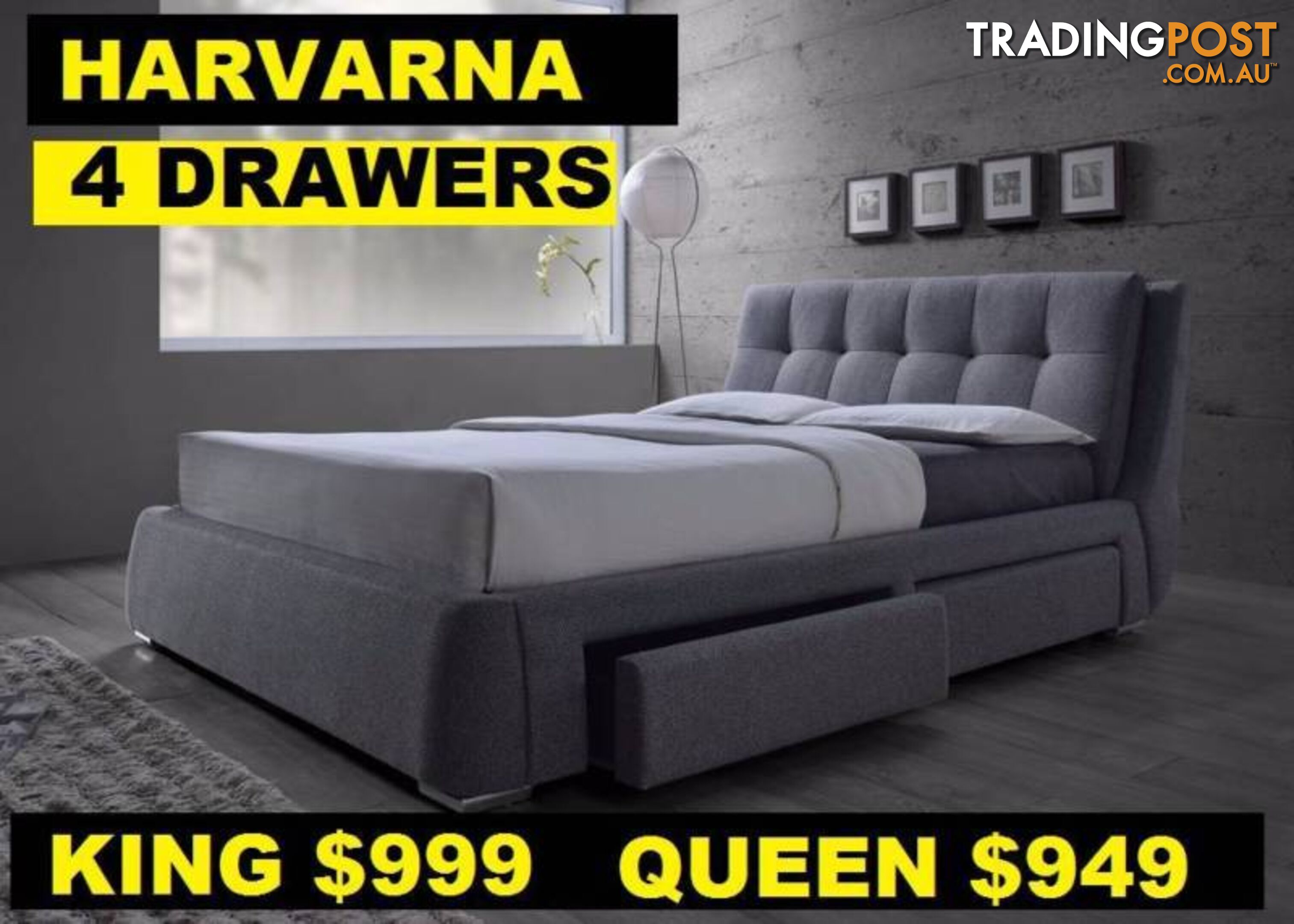 NEW QUEEN BED And King Bed Frame With Drawers. RENT KEEP $12.90PW