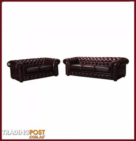 LOUNGE NEW CHESTERFIELD 100% COW LEATHER. RENT KEEP $25.30 PW