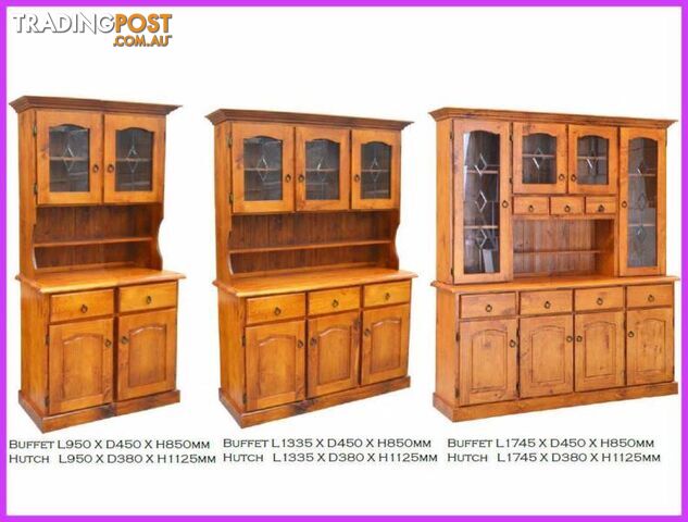 NEW Buffet Hutch Lead Light Solid. All Sizes. RENT KEEP $9.25 PW