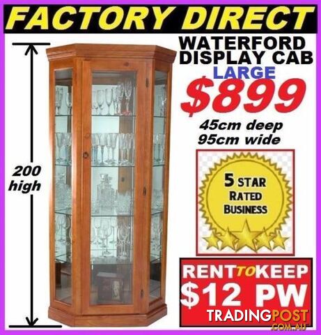 New Display Cabinet Timber. Cash $899 or Rent To Keep $12 P/W