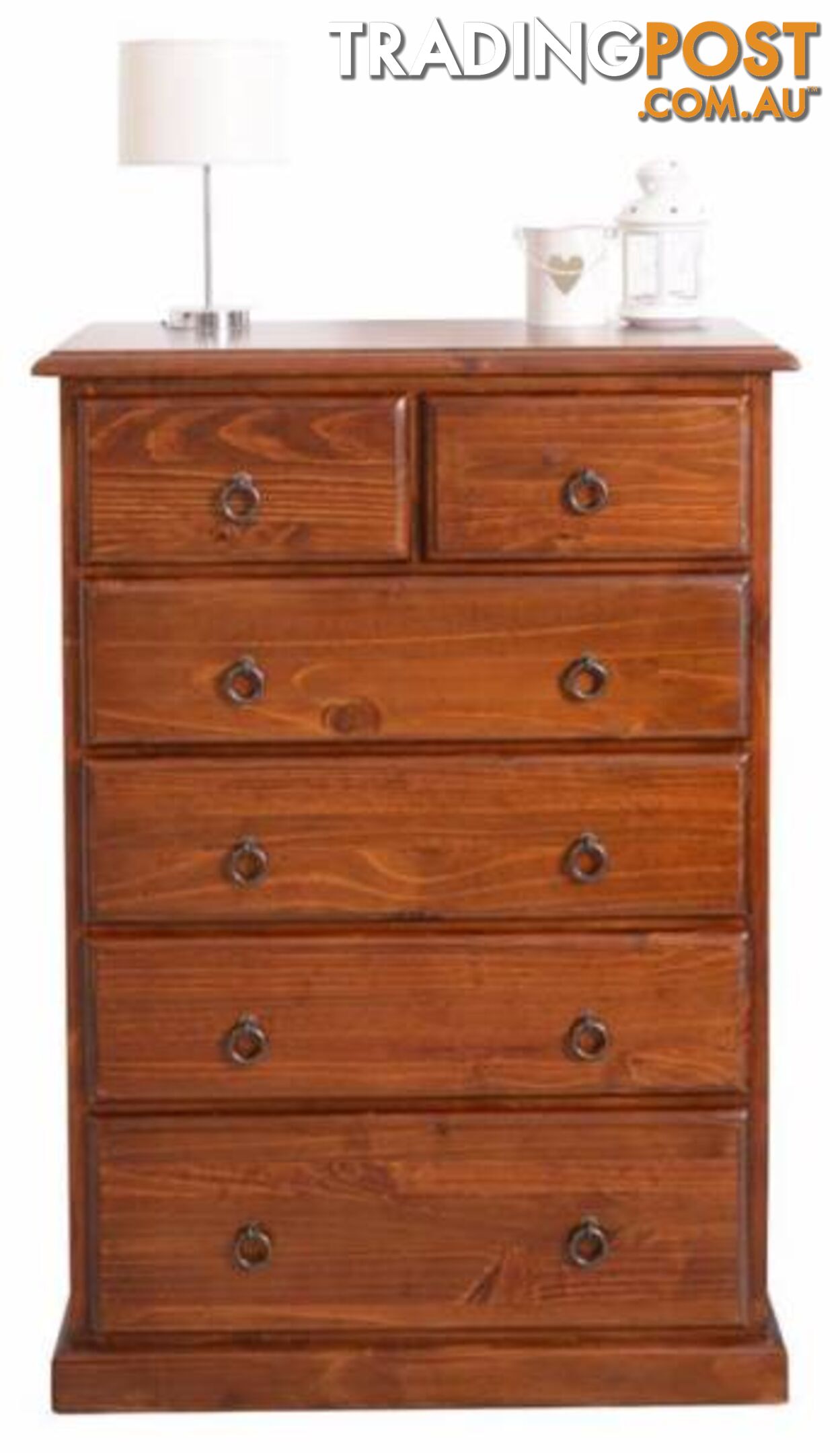 New Tallboy 6 Drawers. PAY CASH $499 OR RENT $7 P/W.