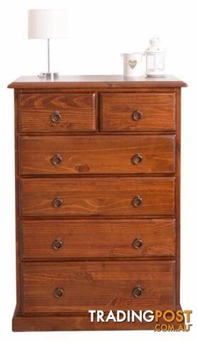 New Tallboy 6 Drawers. PAY CASH $499 OR RENT $7 P/W.