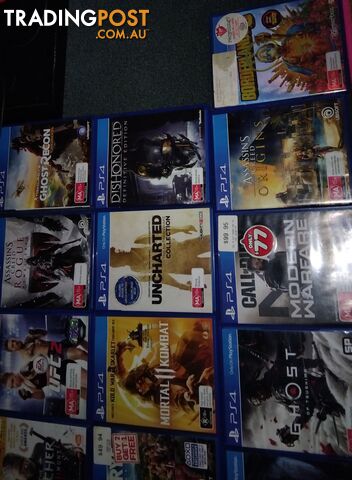 Wanted: SET OF 22 LIKE NEW PS4 VIDEO GAMES INTENDED FOR THOSE 15YRS AND OVER.