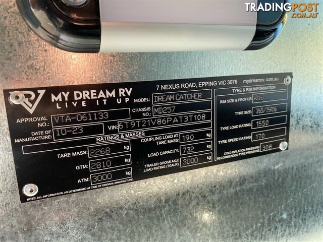 2023 MY DREAM RV DREAM CATCHER CARAVAN MD17E