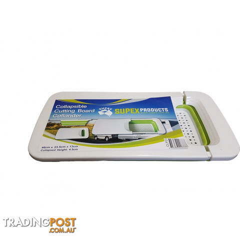 COLLAPSIBLE CUTTING BOARD AND COLLANDER WHITE / GREEN