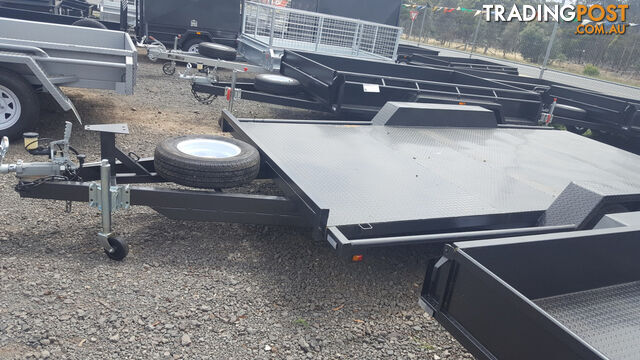 14 X 6 SEMI FLAT CAR CARRIER 1990KG GVM WITH WINCH AND JOCKEY WHEEL AND SPARE WHEEL AND SLIDE UNDER RAMPS